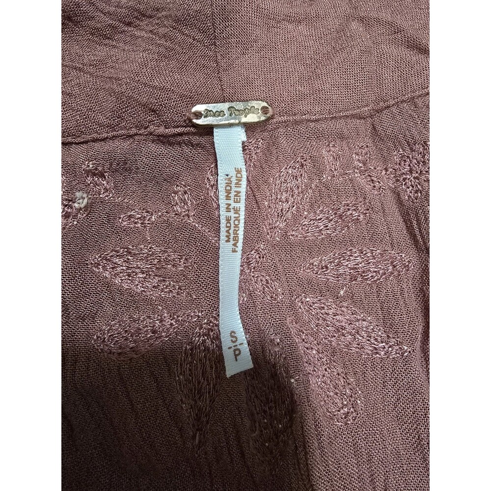 Free People Embroidered Fable Midi Dress Raspberry Pink Mauve Festival Sz Small - Picture 4 of 9